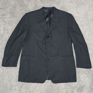 Canali Pure Wool Sport Coat Blazer Jacket Mens L Button Front Dark Gray‎ Classic